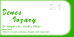 denes vozary business card